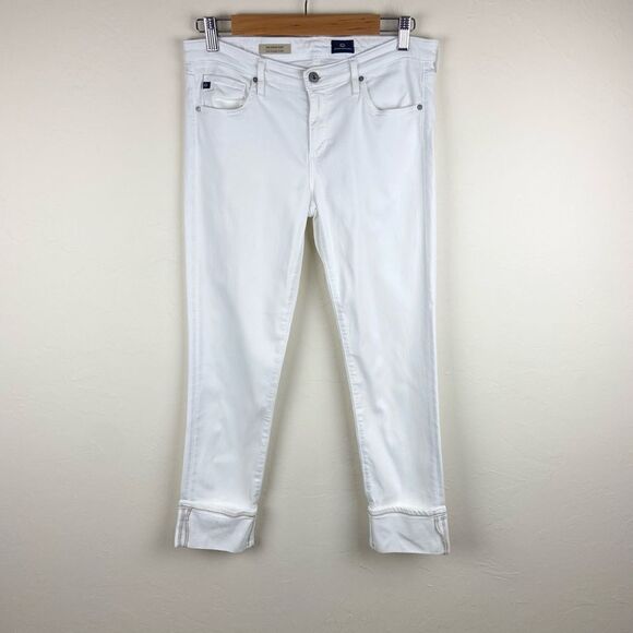 AG ‘The Stevie Cuff’ Slim Straight Cuffed Pant - White - Picture 2 of 8